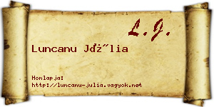 Luncanu Júlia névjegykártya